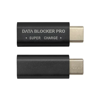 HOT-4PCS USB Typ-C Údajov Okien USB-C Šťava Obranca Jack Adaptér Podporu Rýchle Nabíjanie(50/5A) Stop Odcudzenie Dát (Black)