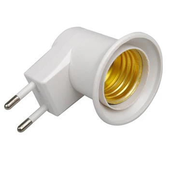 Nové Biele E27 LED Svetlo Muž Sochet Základný Typ Pre AC Napájanie 220V EÚ Plug objímky Žiarovky Adaptér Converter + Tlačidlo ON/OFF Spínač