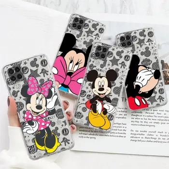 D-Disney Mickey Minnie Mouse Telefón puzdro pre Samsung A52 4G A33 A24 A50 A53 A13 A32 A72 5G A03 A14 Mäkké Silikónové Transparet Kryt