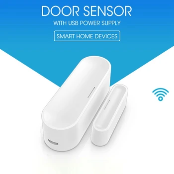 Tuya Smart Dvere, Okno, Senzor Biele Dvere, Okno, Senzor Wifi, Smart Home Bezdrôtový Dvere Detektory USB Otvorenie/Zatvorenie APLIKÁCIE Diaľkového Alarmu