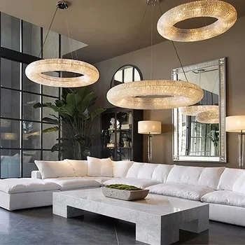 Moderné LED Kolo Dizajn, Luster Crystal Prívesok Svetlo Závesné Svetlo Pre Spálne, Obývacia Izba Vnútorné Svetlo Dekor Lesk Zariadenie