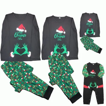 2023 Zimné Rodinné Zhodné Páry Vianočné Pyžamo Dlhé rukávy Módne Roztomilé Mäkké Oblečenie Domov Nosiť Oblečenie Sady
