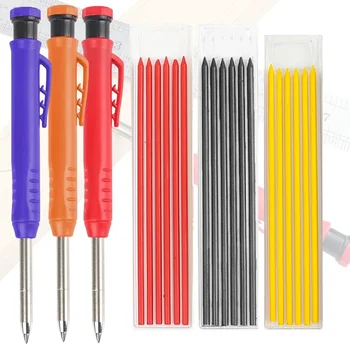 Pevné Tesár Ceruzka Set6 Náplň Vedie Vstavané Sharpener Označenie Nástroj Tesárstvo Hlboké Diery Mechanické Ceruzky kancelárske potreby