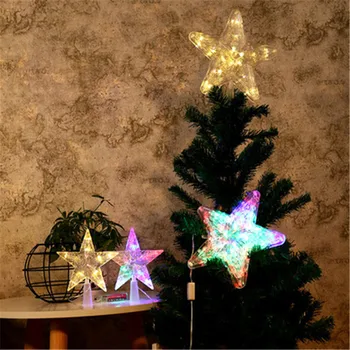 Osvetlenie Tree Top Star s Rozsvietili Vianočný Stromček, Hviezda Vianočný Strom Dekorácie Star Vianočné Dekorácie Svetlá.