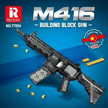Reobrix 1180 KS stavebným M416 Puška Technológie stavebným Model Zbraň Tehly Hračky Pre Dieťa Darčekov Kompatibilný S LEGO
