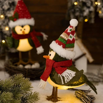Roztomilé Vianoce Vtákov Svietiacich Ozdôb Ľahký Štýlový Vianočný Dekor Darček Na Vianoce