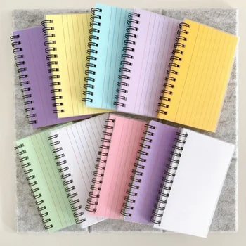 50 List Jednoduchosť Cievka Poznámkový Blok Tvorivé Farbou Série Mini Notebook Vodorovná Čiara Stránke Papiernictvo Zápisník Vestník