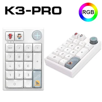 Darmoshark K3-PRO Číselný Mechanical Gaming Keyboard Pad Hot Swap Matcha Gateron Vlastné Programovanie RGB Klávesnicu Na PC, Notebooku