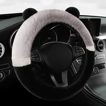 Auto Volant, Kryt Univerzálna Roztomilá Panda Uši V Tvare Volantu, Chránič Anti-Slip Elastické Výzdoba Interiéru Príslušenstvo