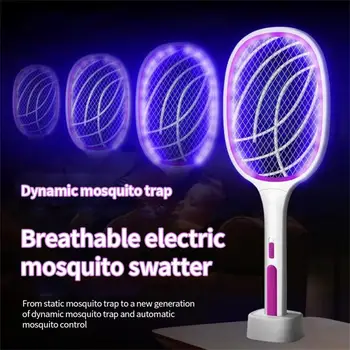 Dva-v-Jednom 10 LED Pasce Mosquito Killer Lampa 3000V Elektrické Chybu Zapper USB Nabíjateľné Lete Lietať Plácačka Pasce Muchy Hmyzu