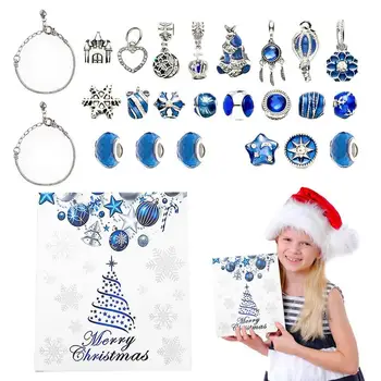 2023 Vianočný Adventný Kalendár Náramok Box Pre Dievčatá DIY Šperky Šarm, Robiť Nastaviť Nový Rok Vianočné Odpočítavanie Kalendár