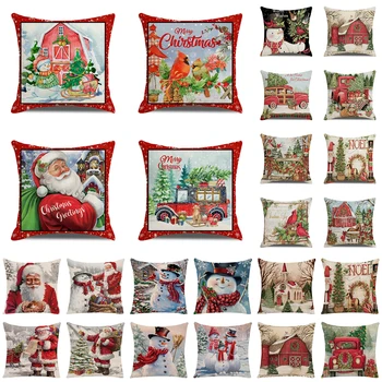 Veselé Vianoce Gauč Vankúš Santa Claus Elk Tlač Vianočné Vankúš Natal, Darčeky, Vianoce, Vianočné Dekorácie Pre Domov
