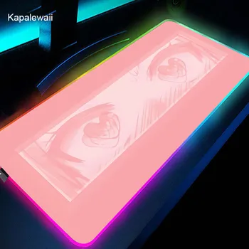 RGB Podložka pod Myš XXL Japonské Anime 90x40 Farebné Svetelné Mousemat Hra Klávesnice Mousepad Zamykanie Okraji Gumy Deskmat LED Backlit