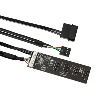 Cablecc USB 2.0 9pin 10pin Hlavičky 1 až 4 Ženské Splitter Predlžovací Kábel ROZBOČOVAČ so IDE 5V Napájací Konektor Adaptéra Port Multilier