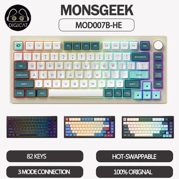 Monsgeek MOD007B-ON Mechanické Klávesnice 3Mode USB/2.4 G/Bluetooth Bezdrôtová Klávesnica 82Key RGB Hot-swap Vlastné Hráč Klávesnica, Darček