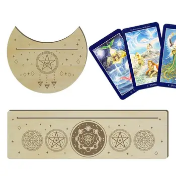 Drevené Tarot Karty Stojan 2ks Oracle Card Stojí Mesiac Tvar A Obdĺžnik Držiteľa Karty Tarot Oltár Držiakom Na Čarodejnice