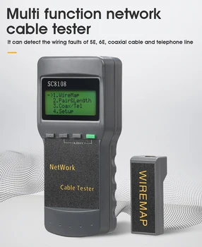 SC8108 Prenosné LCD Siete Tester Meter&LAN Telefónny Kábel Tester & Meter pomocou Displeja RJ45