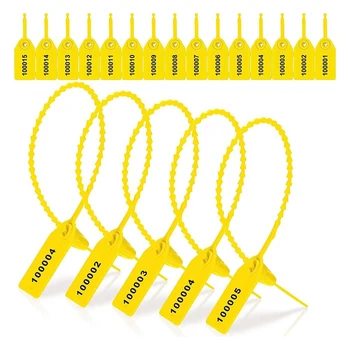 1000 Ks Plastových Tamper Tesnenia Hasiaci Prístroj Značky Ochranné Značky, Colné Uzávery (Žltá)