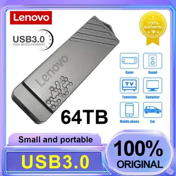 Lenovo USB 3.0 Flash Disk 64TB 16TB 4TB 2TB Mobile USB Pero Disk s Vysokou Kapacitou 128 gb USB kľúč Flash Disk Darček Vlastné Logo