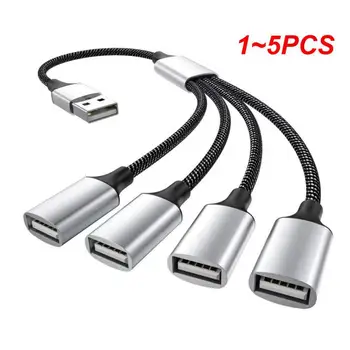 1~5 KS Typ C Hub Rozšírenia 4 Port USB Kábel Rozdeľovača OTG Vysoká Rýchlosť Prenosu Adaptér Prenosný Prevodník Pre PC, Notebooku Macbook