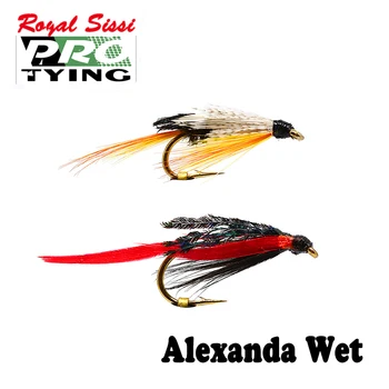 6pcs box fly rybárske klasické mokré mušky 8#10#Alexander mokré pstruhov lietať pomalé potopenie striebro pozlátko telo lietať viazanie mušiek