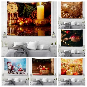 Domáce dekorácie Vianočné sviečky izba dekor nástenné gobelíny estetické spálňa estetické wall art veľké textílie nástenné gobelíny