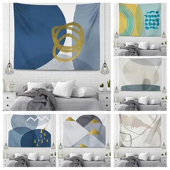 Vlastné dekorácie gobelín estetické izba dekor príslušenstvo stene visia veľké nástenné textílie nordic domov sivá modrá dekor