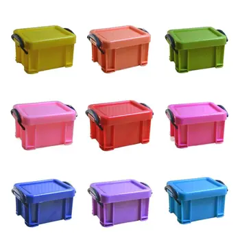 Candy Farby Mini Pracky Úložný Box Multi-funkčné Minimalizmus Ploche Organizátor Box Plastový Mini Skladovanie Nádoba
