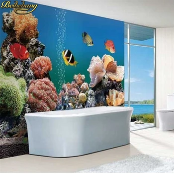 beibehang stenu papier 3d nástennú maľbu, tapety TV, spálne, gauč pozadí Cartoon ryby podmorský svet, foto tapety pre obývacia izba