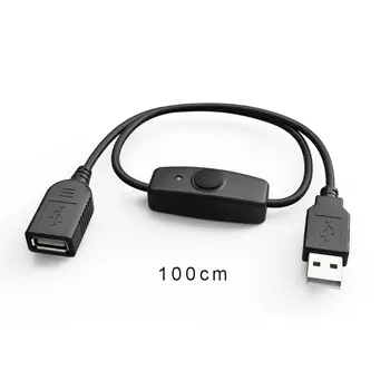 Synchronizáciu údajov USB 2.0 Extender Kábel USB Predlžovací Kábel S ON OFF pre Raspberry PC USB Ventilátor LED