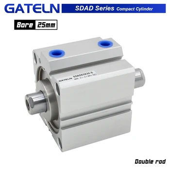SDAD série Double rod Kompaktný Valcov vŕtanie 25 mm zdvih 5~100 mm SDAD25x25 SDAD25X40-B SDAD25X50-S SDAD25X20-S-B