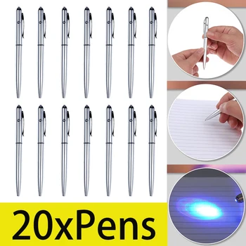 20Pcs Zábavné Pero 2 in1 Neviditeľný Atrament Bezpečnosti Rukopisu Tajné Pero S UV Svetlom
