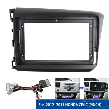 9 autorádia Fascia Rám Pre Honda Civic 2012 2013 2014 2015 Multimediálny Prehrávač 2din Stereo GPS, DVD Vedúci Jednotky Panel Výbava auta