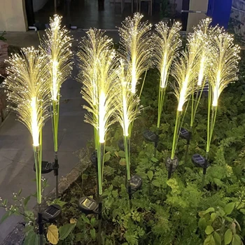 LED Solárne Záhradné Osvetlenie, Svetelné Reed Svetlá Vonkajšie Dekoratívne Solárny Kvet Svetlo Vianočné Osvetlenie na Dvore, Trávnatá Záhrada