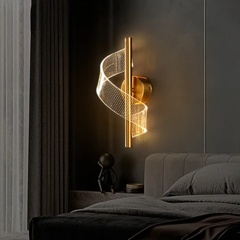 1 KS LED Nástenné Svietidlo Špirála Vnútorné Osvetlenie Domov Posteli Obývacej Izby, Chodby, Dekoratívne Nástenné Svietidlo