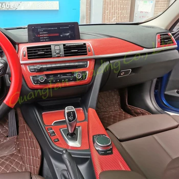 3D/5D Uhlíkových Vlákien Interiéru Vozidla stredovej Konzoly Kryt Zmena Farby Liatie Nálepky, Nálepky Pre BMW Radu 3 F30 F31 F32 2013-2019