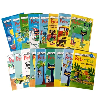 Dokážem Čítať Pete Mačka Obrázkové Knižky, Deti, Dieťa Slávnej Anglickej Rozprávky Detskej Knihy Nastaviť Dieťa Pred Spaním Knihy