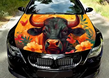 Zvierat, Voľne žijúcich živočíchov Buffalo Krava Auta, Kapota Samolepky Zábal Vinyl Film Kryt Motora Nálepky-Nálepky na Auto Auto Príslušenstvo
