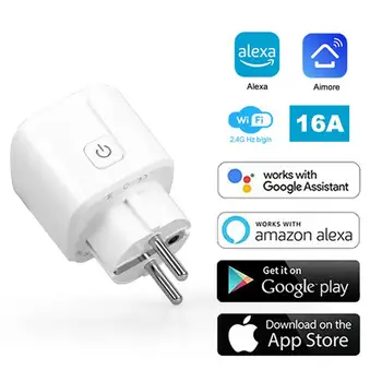Wifi Eú Plug Preplatok na Ochranu Načasovanie 16a Aimore Aplikácie Ovládanie Práce S Alexa Asistent Smart Zásuvky