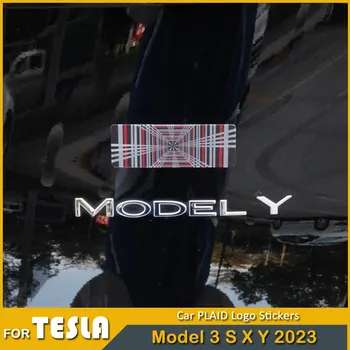 Model3 2023 KOBERČEKY s Logom Auto Nálepky Pre Tesla Model 3 Y X 2022 Odtlačkový Chvost Tag Mriežky Auto Kovové List Nálepky, Auto Príslušenstvo