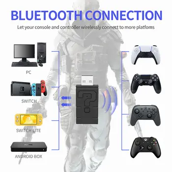 Bezdrôtový ovládač, Adaptér pre Windows PC/Android TV Box/Hod, Bezdrôtový ovládač, Adaptér Bluetooth Rukoväť Converter pre Vietor