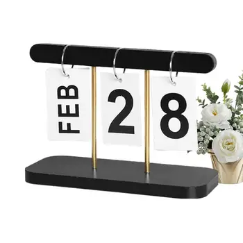 Perpetual Calendar Drevený Stôl Kalendár Stojí Zase Cez Drevené Perpetual Calendar S Veľký Displej Opakovane Kalendár Pre