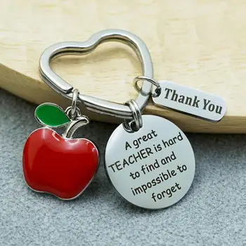 Krúžok Tvorivých Keychain Ďakujeme, Že Ste List Jablká Prívesok Držiteľ Učiteľ Darček