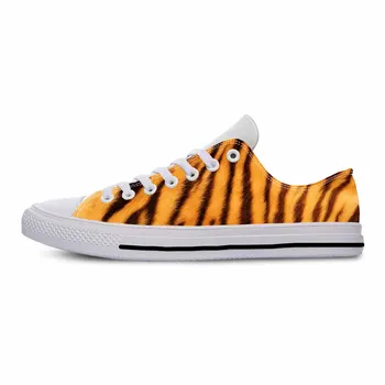 Zviera Tiger Stripe Pokožky Vzor Estetické Módne Bežné Látkové Topánky s Nízkym Top Pohodlné, Priedušné 3D Tlač Muži Ženy Tenisky