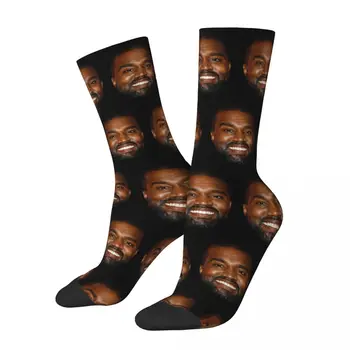 Kanye West Úsmev Ponožky pre Mužov, Ženy Pohodlné Ponožky Hip Hop Uprostred Trubice Pančuchy Málo Malé Darčeky