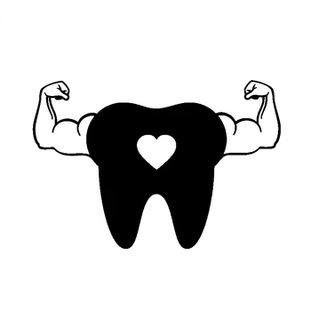 Fuzhen Boutique Obtlačky Vonkajšie Príslušenstvo Zub Malé Srdce Rameno Biceps Cartoon Zábava Vinyl Auto Nálepky Odtlačkový Čierna Strieborná