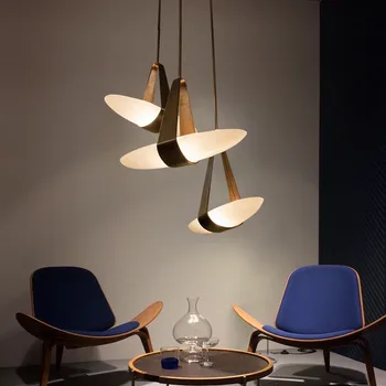 Retro Nordic kožené svetlo dánsky dizajnér jedáleň sklo vzducholoď svetlo spálňa posteli obývacia izba, kuchyňa decor svetlo