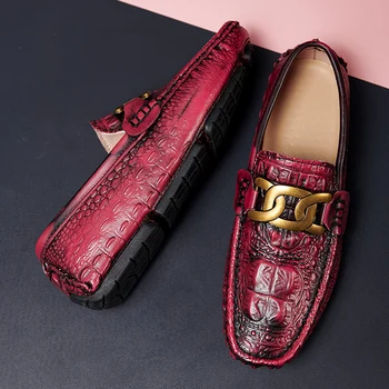 Luxusné Formálne Svadby, Obchodné talianske Šaty Jazdy Krokodílej Kože Ležérne Pánske Dizajnér Mokasíny Bytov Oxford Topánky pre Mužov
