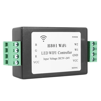 4X H801 RGBW LED WIFI Radič LED RGB Controller DC5-24V Príkon Pre 5050 2835 3528 SMD LED Pás Svetla Pásky Pásky