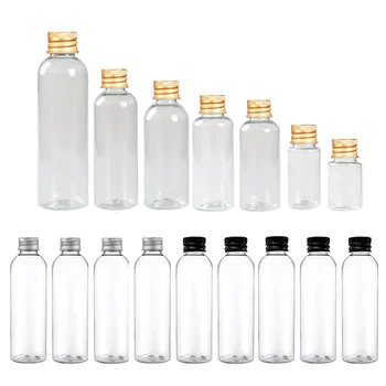 5 ks 5ml-250ML Mini Plastové Fľaše w/ Hliník Skrutkovacím uzáverom Naplniteľné Prenosné Cestovné Kozmetické Nádoba na Mlieko, Sprchový Gél